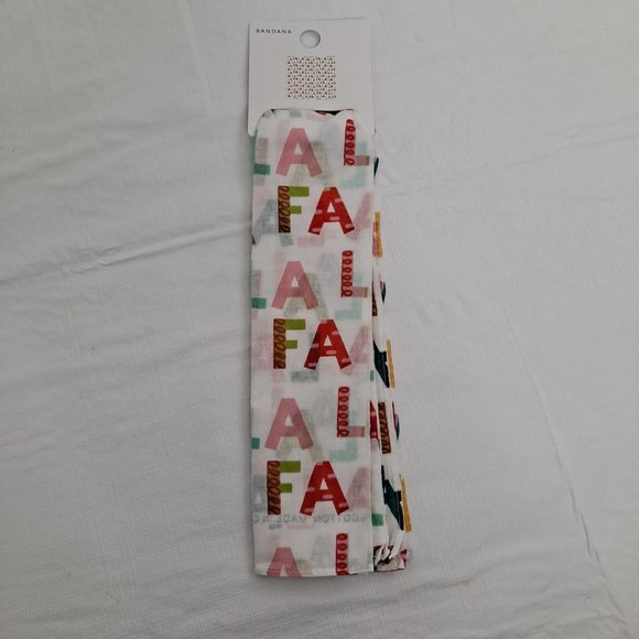 FA LA LA LA Christmas Song Holiday Bandana Cotton 21 x 21 inch - Picture 2 of 10